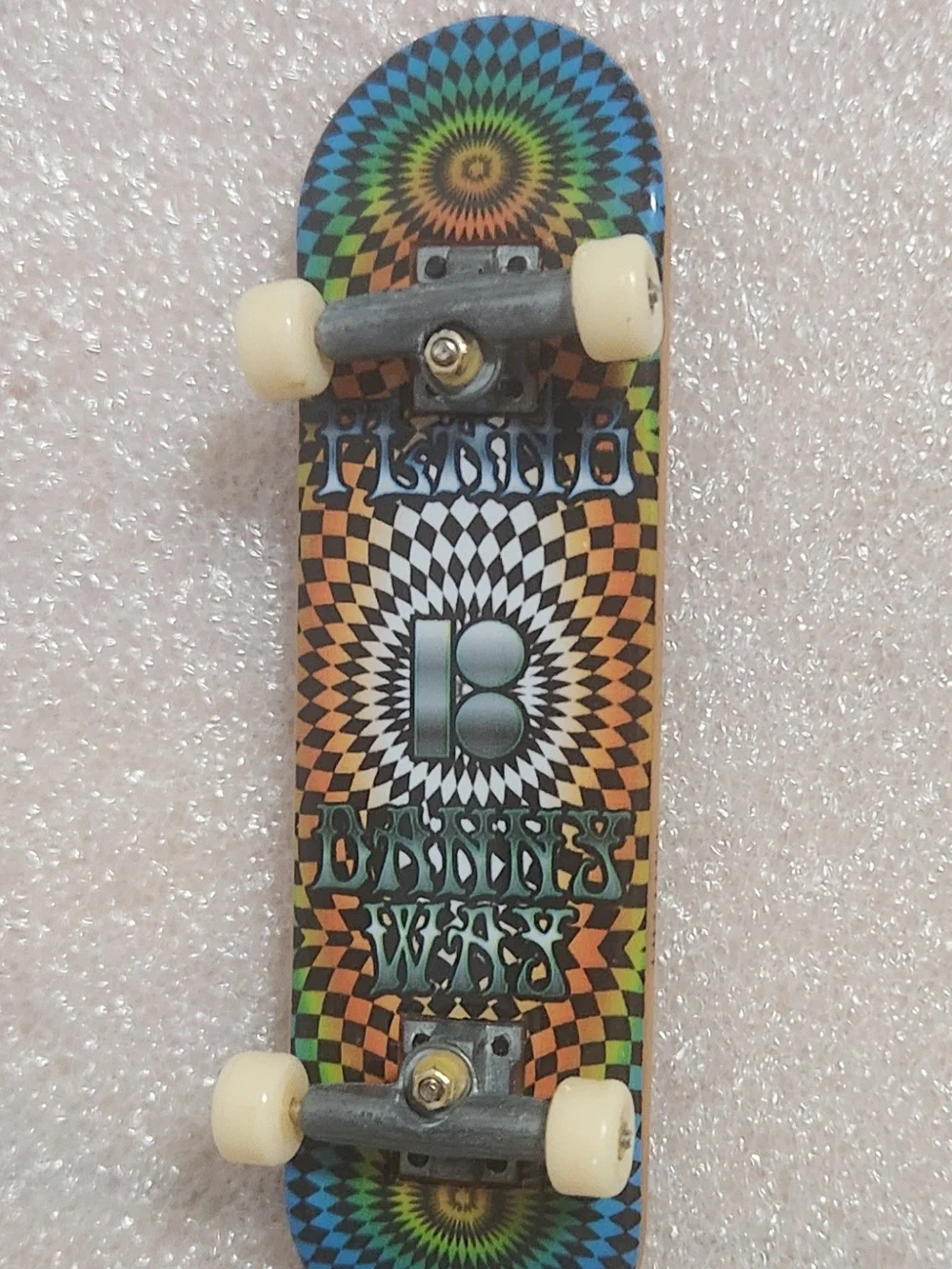 Psychedelic Graphic Fingerboard Skateboard - Multicolor